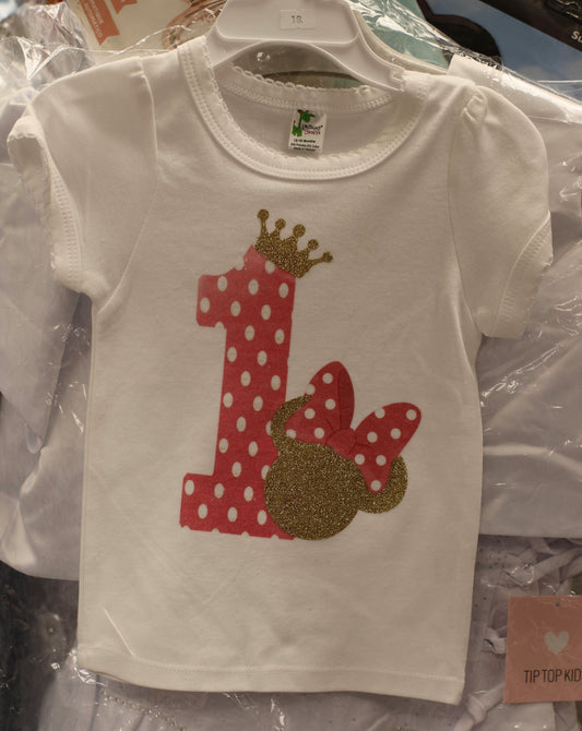 1 yo Minnie T-shirt - Susanita's Fiestas